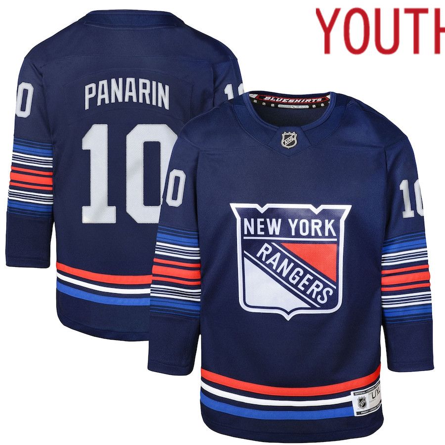 Youth New York Rangers #10 Artemi Panarin Navy Alternate Premier Player NHL Jersey->youth nhl jersey->Youth Jersey